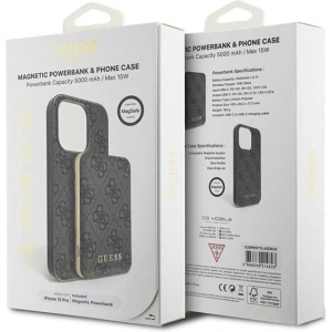 Buy Guess GUBPM5P15L4GEMGK Apple iPhone 15 Pro hardcase + Powerbank 5000mAh MagSafe 4G Metal Logo black - GUE3411 - {ean13} - Home Screen Store Europe