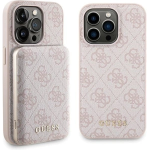 Kup Zestaw Guess GUBPM5P15L4GEMGP Apple iPhone 15 Pro hardcase + Powerbank 5000mAh MagSafe 4G Metal Logo różowy/pink - GUE3412 - {ean13} - Sklep Home Screen