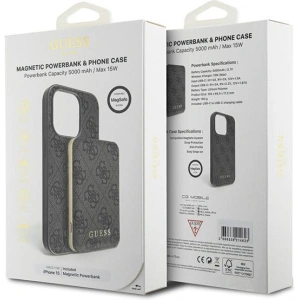 Buy Guess GUBPM5P15S4GEMGK Apple iPhone 15 hardcase + Powerbank 5000mAh MagSafe 4G Metal Logo black - GUE3414 - {ean13} - Home Screen Store Europe