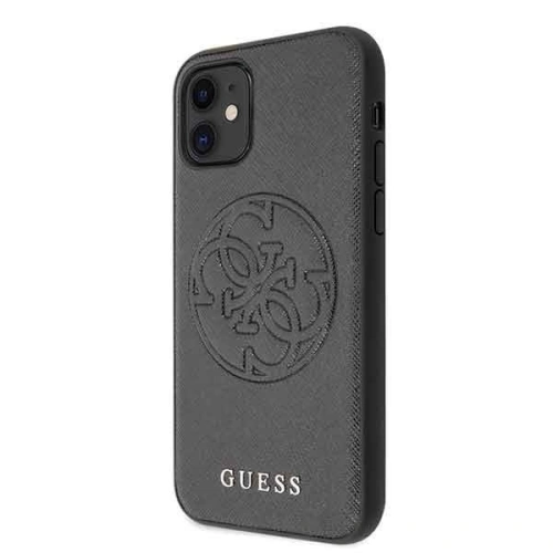 Kup Guess Apple Tasche GUHCN61RSSASBK iPhone 11 schwarz/schwarz Hartschalenetui Saffiano 4G Circle Logo - GUE235BLK - {ean13} - Sklep Home Screen