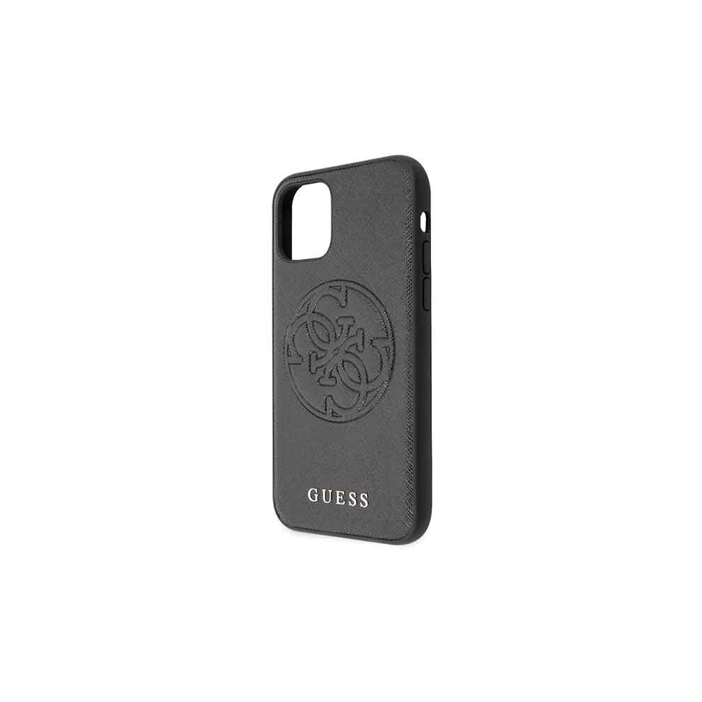 Etui Guess GUHCN61RSSASBK Apple iPhone 11 czarny/black hard case Saffiano 4G Circle Logo