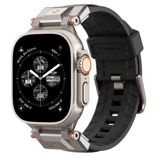 Kup Pasek Spigen DuraPro Armor PU Apple Watch 4/5/6/7/8/9/SE/Ultra 42/44/45/49mm Fekete - SPN3396 - {ean13} - Sklep Home Screen