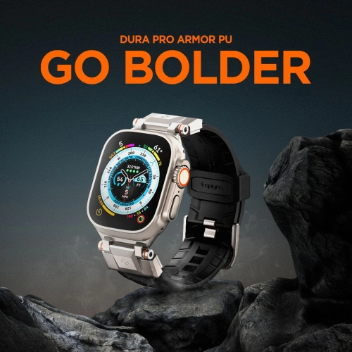 Kup Pasek Spigen DuraPro Armor PU Apple Watch 4/5/6/7/8/9/SE/Ultra 42/44/45/49mm Fekete - SPN3396 - {ean13} - Sklep Home Screen