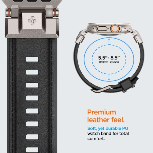 Kup Pasek Spigen DuraPro Armor PU Apple Watch 4/5/6/7/8/9/SE/Ultra 42/44/45/49mm Černý - SPN3396 - {ean13} - Sklep Home Screen