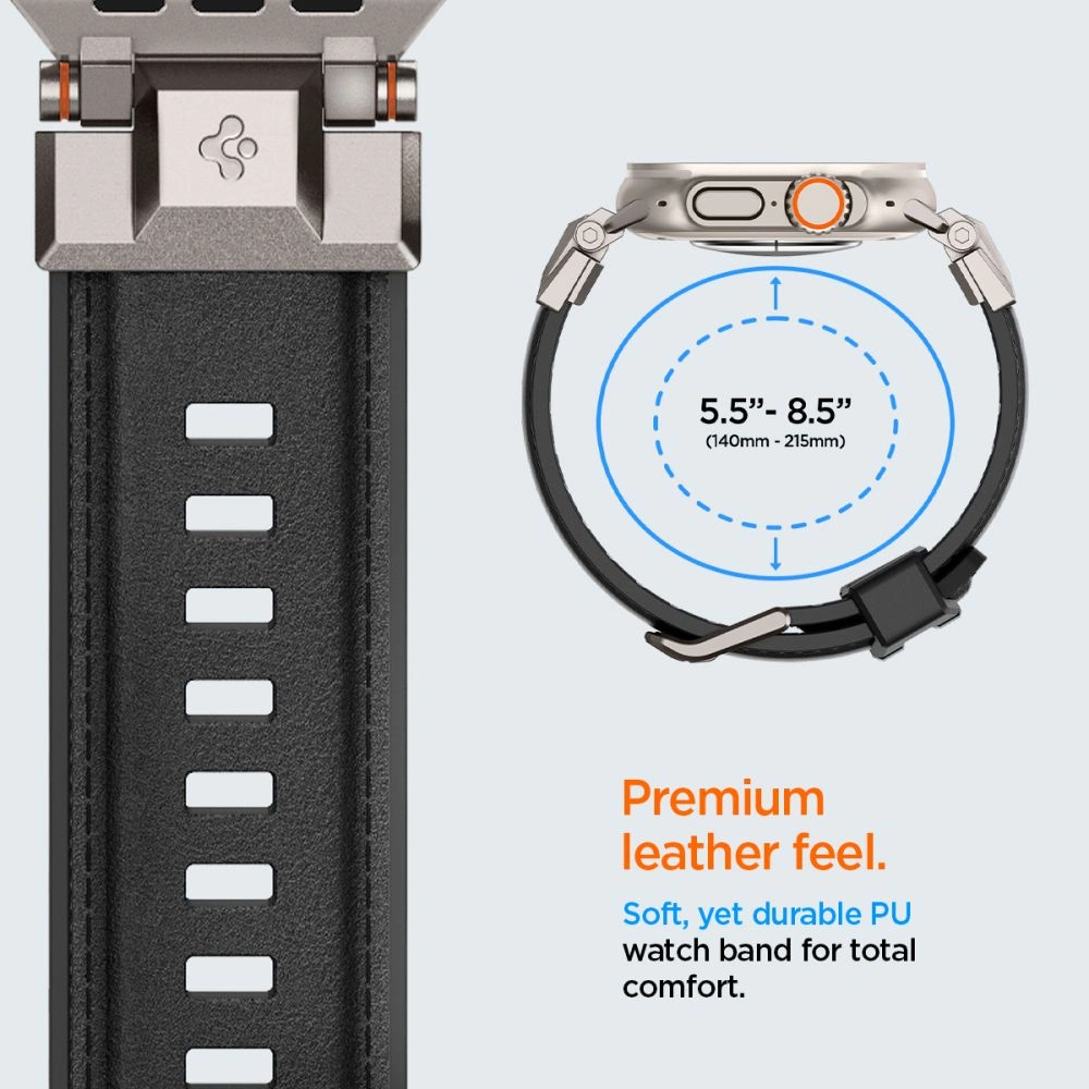 Pasek Spigen DuraPro Armor PU Apple Watch 4/5/6/7/8/9/SE/Ultra 42/44/45/49mm Black