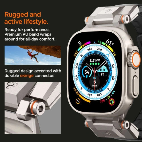 Kup Pasek Spigen DuraPro Armor PU Apple Watch 4/5/6/7/8/9/SE/Ultra 42/44/45/49mm Fekete - SPN3396 - {ean13} - Sklep Home Screen