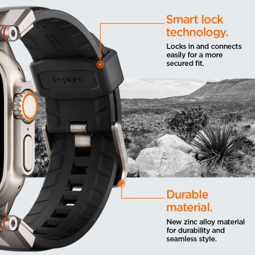 Kup Pasek Spigen DuraPro Armor PU Apple Watch 4/5/6/7/8/9/SE/Ultra 42/44/45/49mm Fekete - SPN3396 - {ean13} - Sklep Home Screen