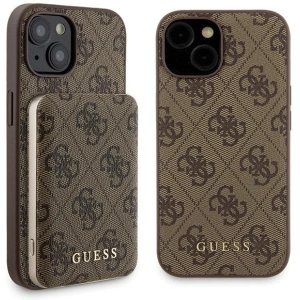 Buy Guess GUBPM5P15S4GEMGW Apple iPhone 15 hardcase + Powerbank 5000mAh MagSafe 4G Metal Logo brown - GUE3416 - {ean13} - Home Screen Store Europe