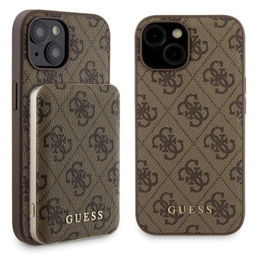 Kup Zestaw Guess GUBPM5P15S4GEMGW Apple iPhone 15 hardcase + Powerbank 5000mAh MagSafe 4G Metal Logo brązowy/brown - GUE3416 - {ean13} - Sklep Home Screen