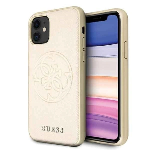 Kup Etui Guess GUHCN61RSSASGO Apple iPhone 11 auriu/hard case Saffiano 4G Circle Logo - GUE236GLD - {ean13} - Sklep Home Screen