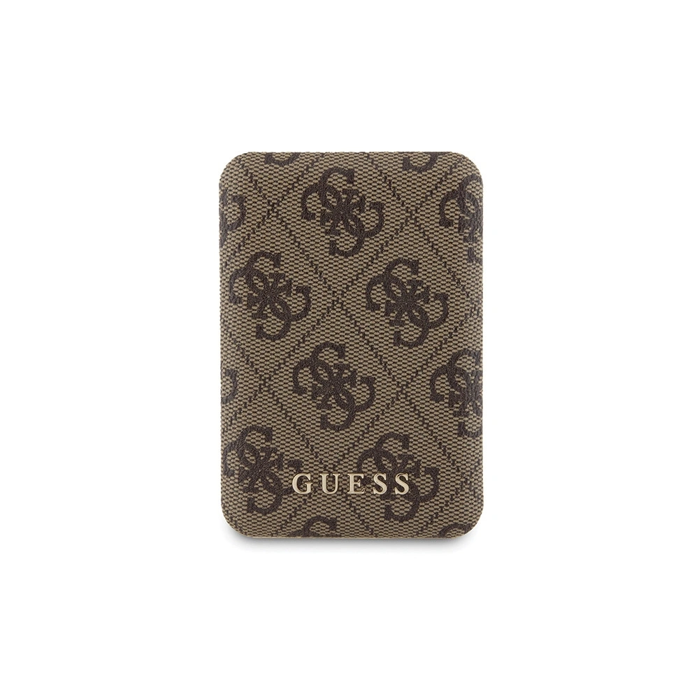 Zestaw Guess GUBPM5P15S4GEMGW Apple iPhone 15 hardcase + Powerbank 5000mAh MagSafe 4G Metal Logo brązowy/brown