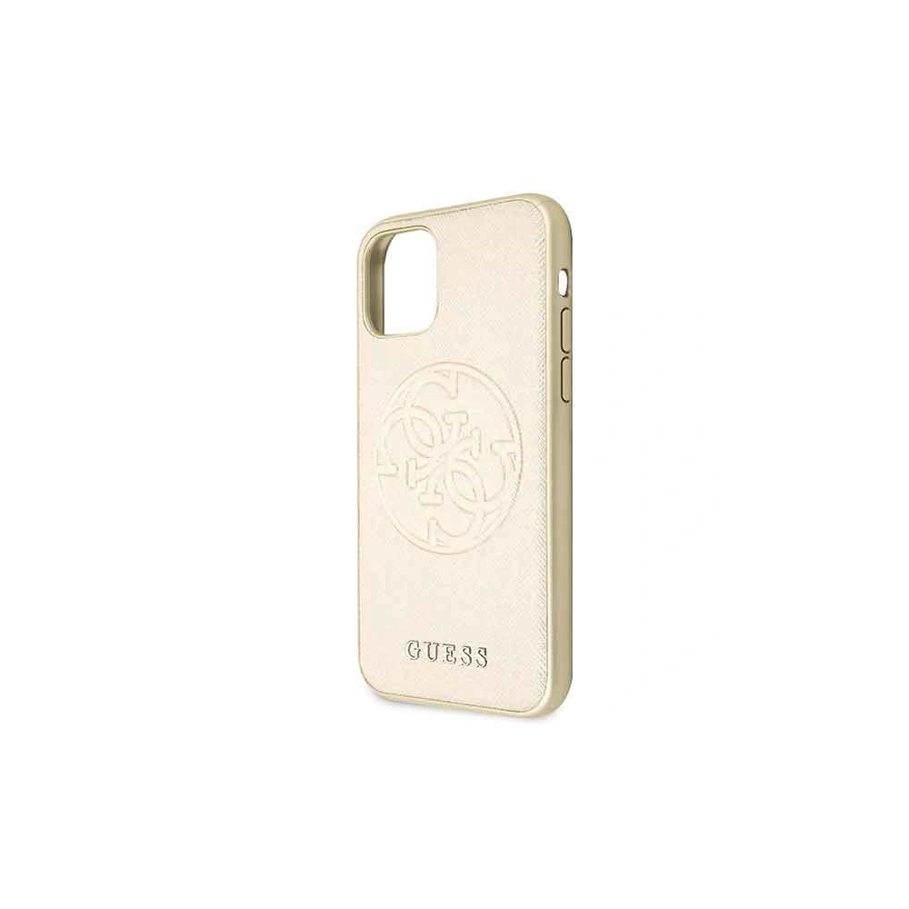 Etui Guess GUHCN61RSSASGO Apple iPhone 11 złoty/gold hard case Saffiano 4G Circle Logo