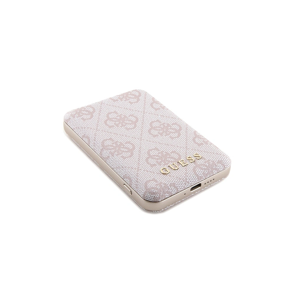 Zestaw Guess GUBPM5P15X4GEMGP Apple iPhone 15 Pro Max hardcase + Powerbank 5000mAh MagSafe 4G Metal Logo różowy/pink