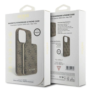Kup Set Guess GUBPM5P15X4GEMGW Apple iPhone 15 Pro Max Hardcase + Powerbank 5000mAh MagSafe 4G Metall-Logo braun/brown - GUE3419 - {ean13} - Sklep Home Screen