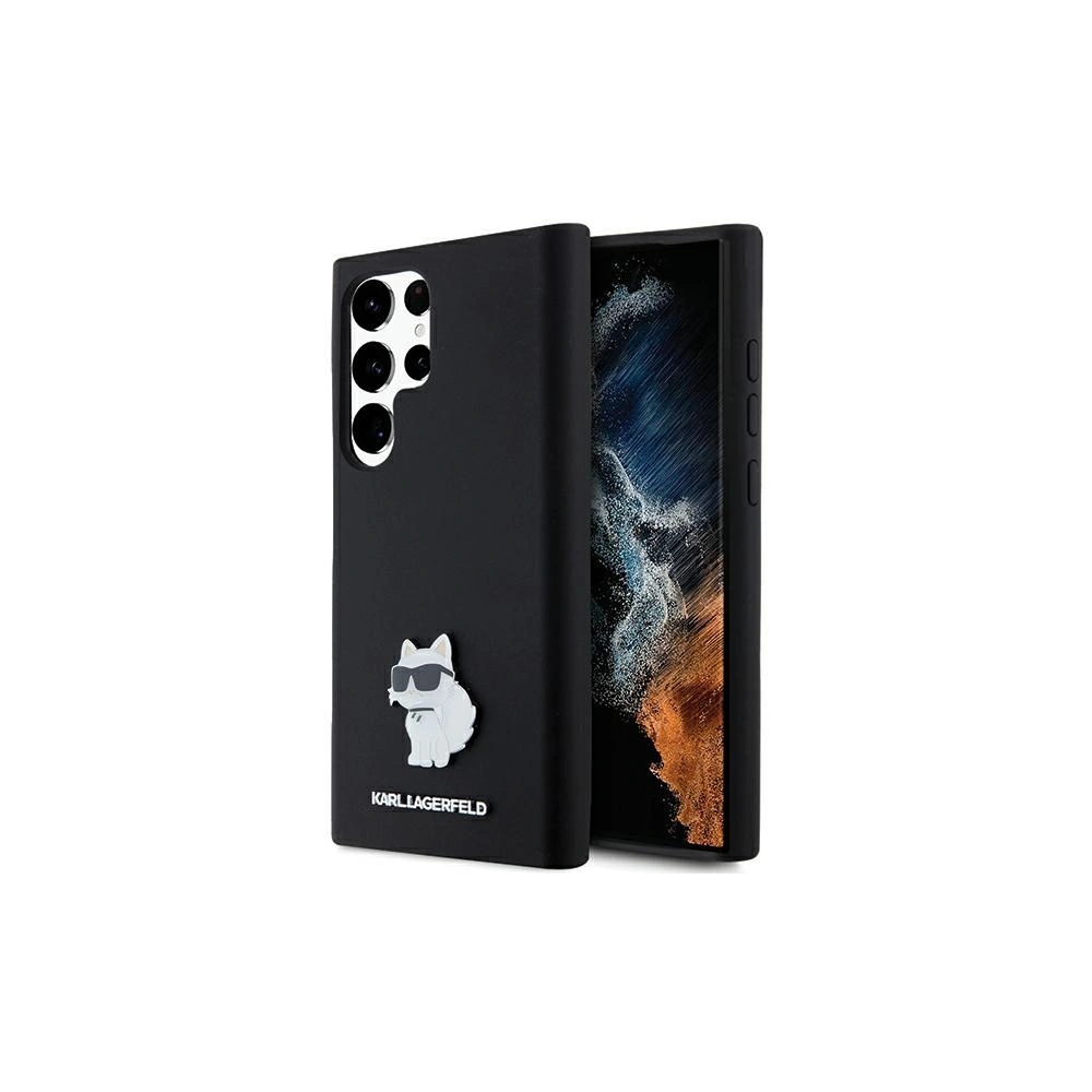 Etui Karl Lagerfeld KLHCS24LSMHCNPK Samsung Galaxy S24 Ultra hardcase Silicone Choupette Metal Pin czarny/black