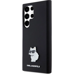 Buy Karl Lagerfeld KLHCS24LSMHCNPK Samsung Galaxy S24 Ultra hardcase Silicone Choupette Metal Pin black - KLD1952 - {ean13} - Home Screen Store Europe