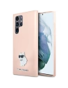 Etui Karl Lagerfeld KLHCS24LSMHCNPP Samsung Galaxy S24 Ultra Silicone Choupette Metal Pin růžový/pink