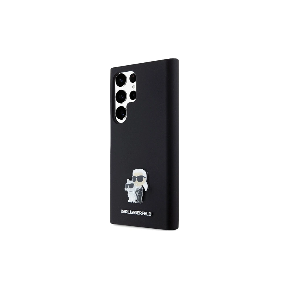 Etui Karl Lagerfeld KLHCS24LSMHKCNPK Samsung Galaxy S24 Ultra hardcase Silicone Karl&Choupette Metal Pin czarny/black