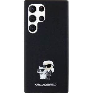 Buy Karl Lagerfeld KLHCS24LSMHKCNPK Samsung Galaxy S24 Ultra hardcase Silicone Karl&Choupette Metal Pin black - KLD1954 - {ean13} - Home Screen Store Europe