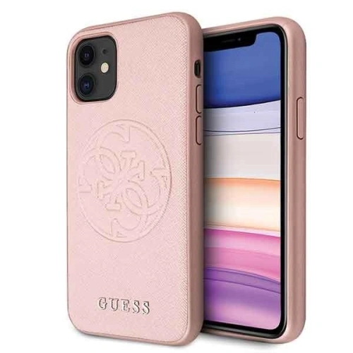 Kup Etui Guess GUHCN61RSSASRG Apple iPhone 11 roz/pink hard case Saffiano 4G Circle Logo - GUE237PNK - {ean13} - Sklep Home Screen