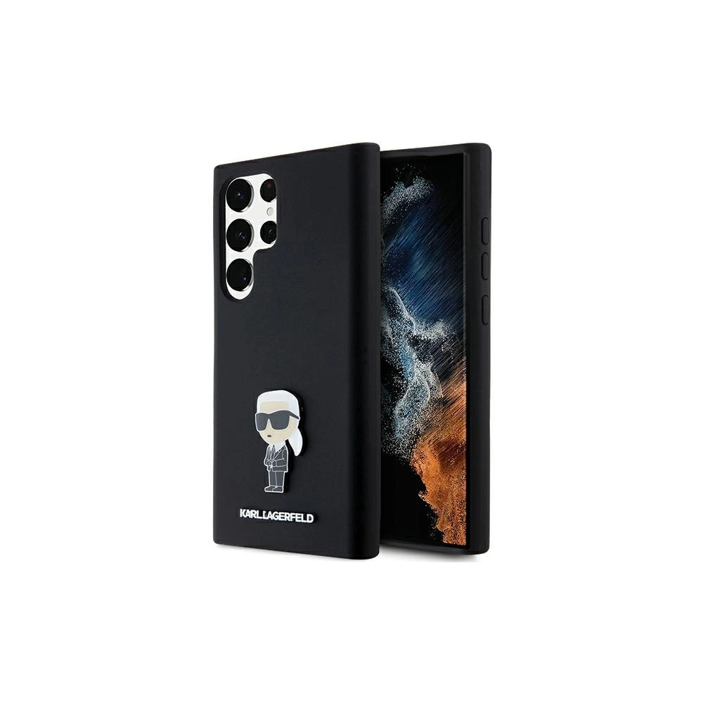 Etui Karl Lagerfeld KLHCS24LSMHKNPK Samsung Galaxy S24 Ultra Silicone Ikonik Metal Pin czarny/black