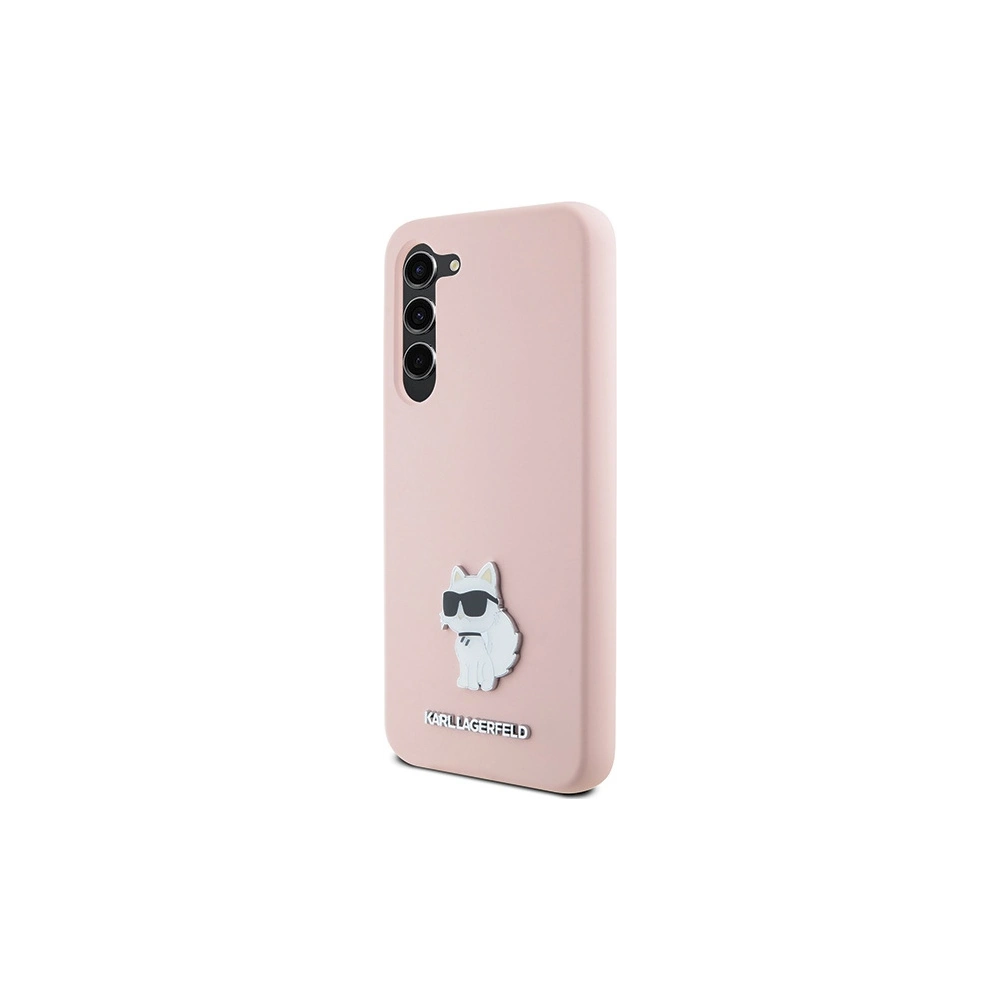 Etui Karl Lagerfeld KLHCS24MSMHCNPP Samsung Galaxy S24+ Plus Silicone Choupette Metal Pin różowy/pink