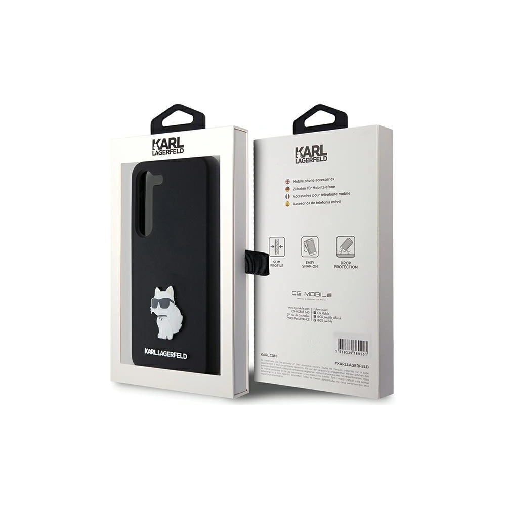 Etui Karl Lagerfeld KLHCS24SSMHCNPK Samsung Galaxy S24 hardcase Silicone Choupette Metal Pin czarny/black