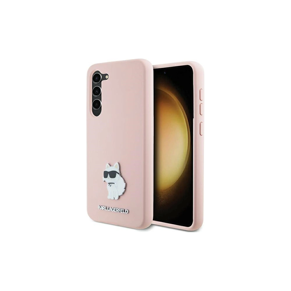 Etui Karl Lagerfeld KLHCS24SSMHCNPP Samsung Galaxy S24 Silicone Choupette Metal Pin różowy/pink