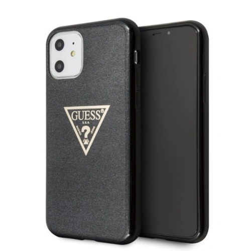 Kup Etui Guess GUHCN61SGTLBK Apple iPhone 11 negru/black hard case Glitter Triangle - GUE238BLK - {ean13} - Sklep Home Screen