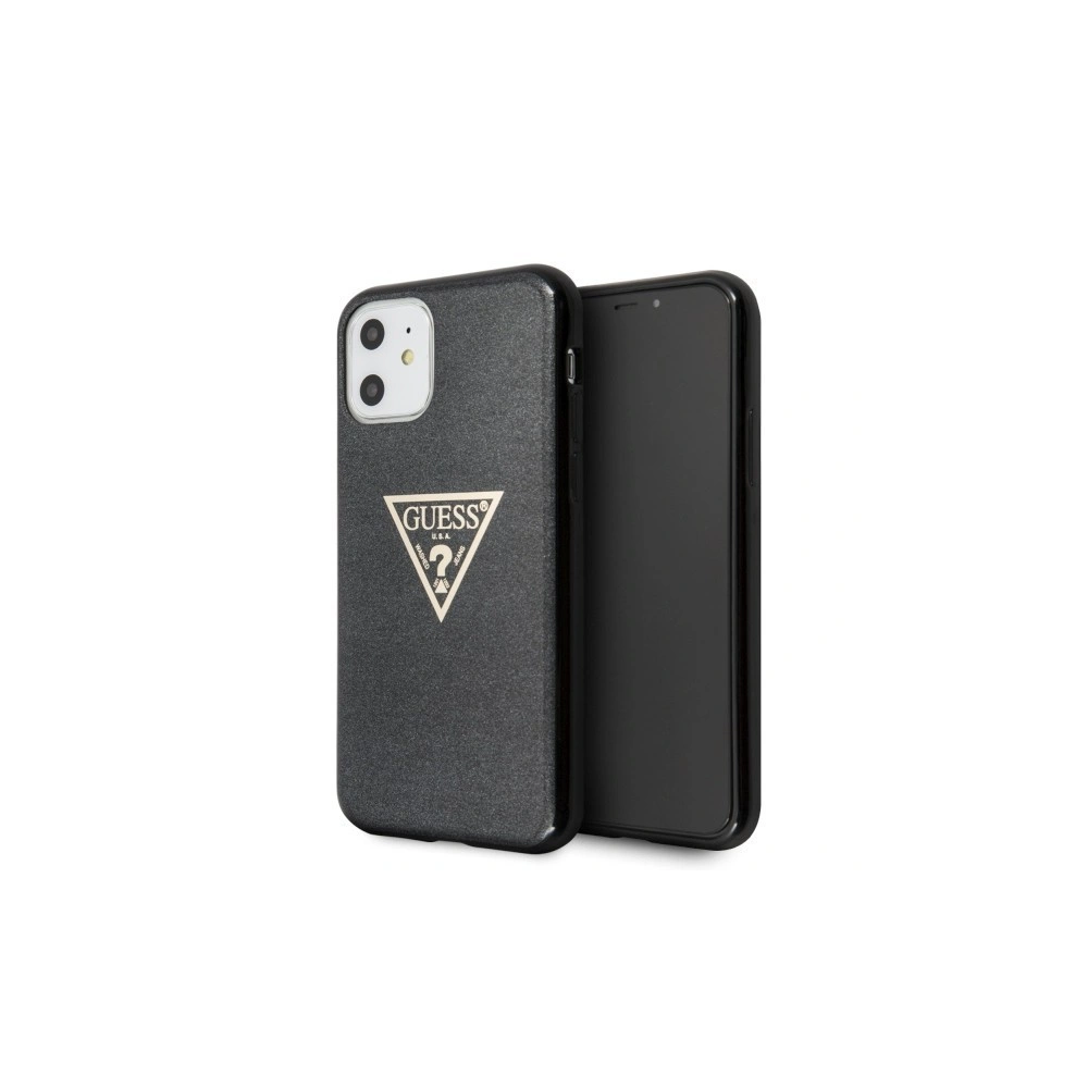 Etui Guess GUHCN61SGTLBK Apple iPhone 11 czarny/black hard case Glitter Triangle