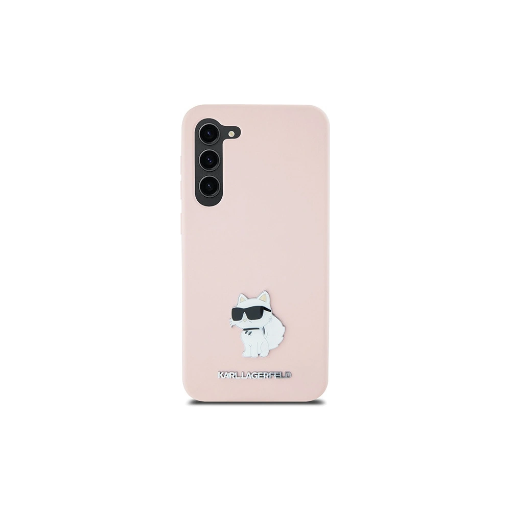 Etui Karl Lagerfeld KLHCS24SSMHCNPP Samsung Galaxy S24 Silicone Choupette Metal Pin różowy/pink