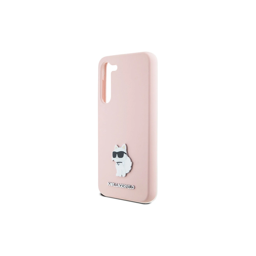 Etui Karl Lagerfeld KLHCS24SSMHCNPP Samsung Galaxy S24 Silicone Choupette Metal Pin różowy/pink