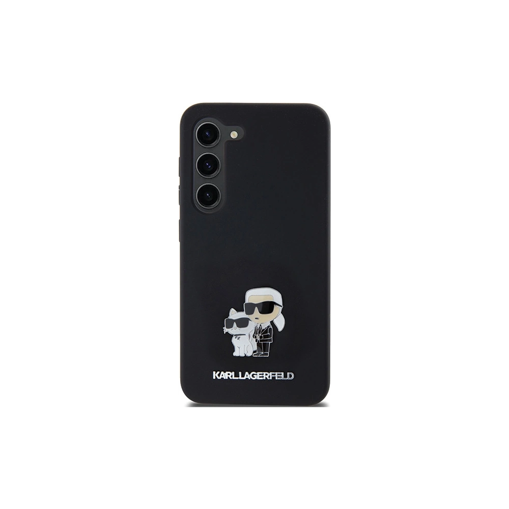 Etui Karl Lagerfeld KLHCS24SSMHKCNPK Samsung Galaxy S24 hardcase Silicone Karl&Choupette Metal Pin czarny/black