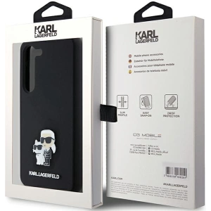 Kup Etui Karl Lagerfeld KLHCS24SSMHKCNPK Samsung Galaxy S24 hardcase Silicone Karl&Choupette Metal Pin czarny/black - KLD1964 - {ean13} - Sklep Home Screen