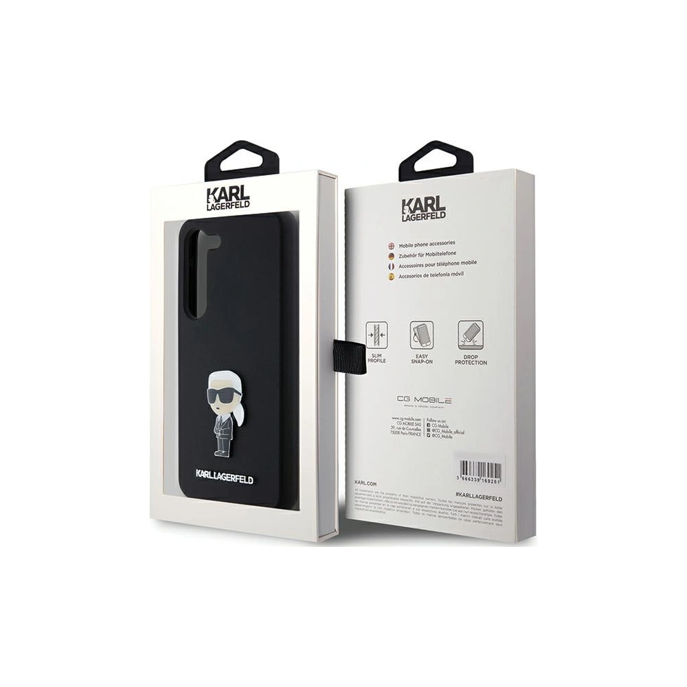 Etui Karl Lagerfeld KLHCS24SSMHKNPK Samsung Galaxy S24 Silicone Ikonik Metal Pin czarny/black