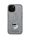 Etui Karl Lagerfeld KLHCSA35GCNPSG Samsung Galaxy A35 hardcase Fixed Glitter Choupette Logo Metal Pin srebrny/silver