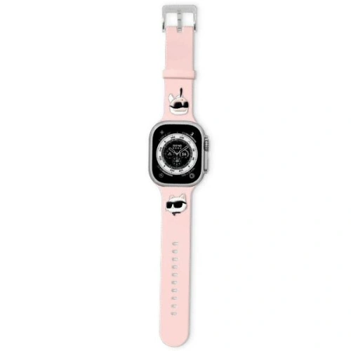 Kup Pásek Karl Lagerfeld KLAWLSLKCNP Apple Watch 4/5/6/7/8/9/SE/Ultra 42/44/45/49mm pásek 3D guma Karl&Choupette Heads růžový/pink - KLD1972 - {ean13} - Sklep Home Screen