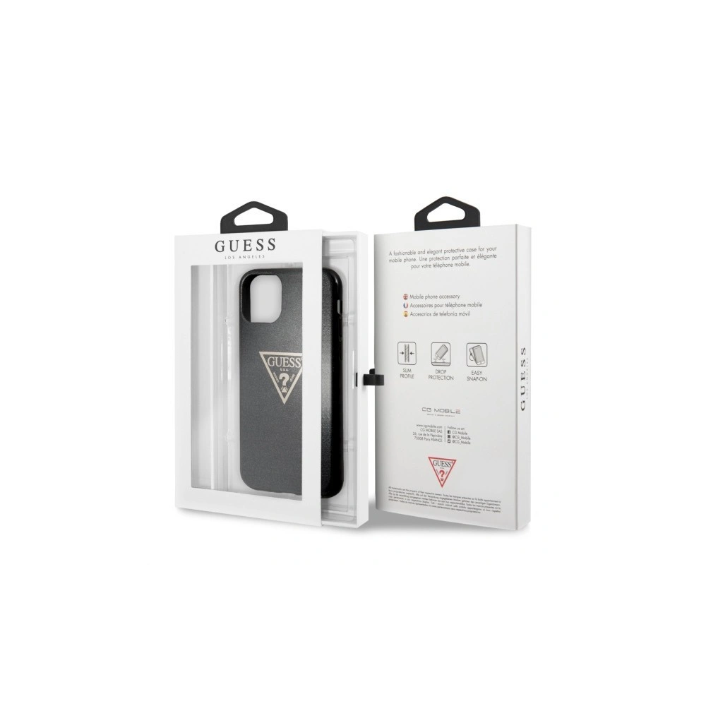 Etui Guess GUHCN61SGTLBK Apple iPhone 11 czarny/black hard case Glitter Triangle