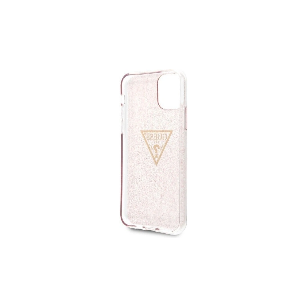 Etui Guess GUHCN61SGTLPI Apple iPhone 11 różowy/pink hard case Glitter Triangle