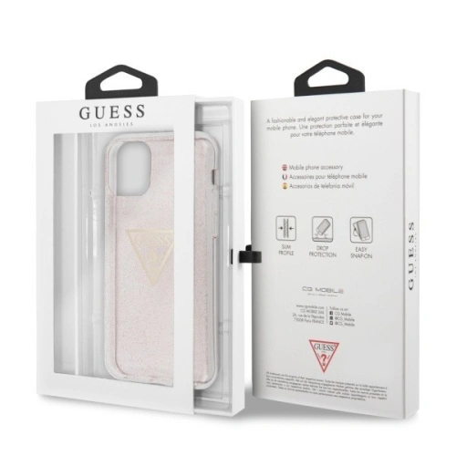 Kup Etui Guess GUHCN61SGTLPI Apple iPhone 11 rózsaszín/pink kemény tok Glitter Triangle - GUE240PNK - {ean13} - Sklep Home Screen