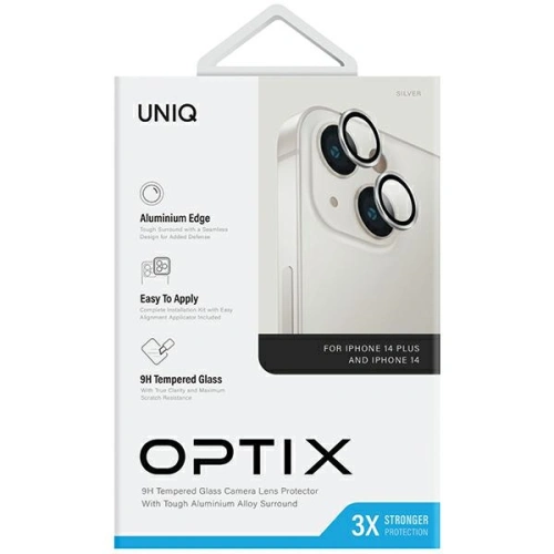 Kup Sticlă pentru obiectivul camerei UNIQ Optix Aluminium Camera Lens Protector Apple iPhone 14 / 14 Plus argint sterling - UNIQ1121 - {ean13} - Sklep Home Screen