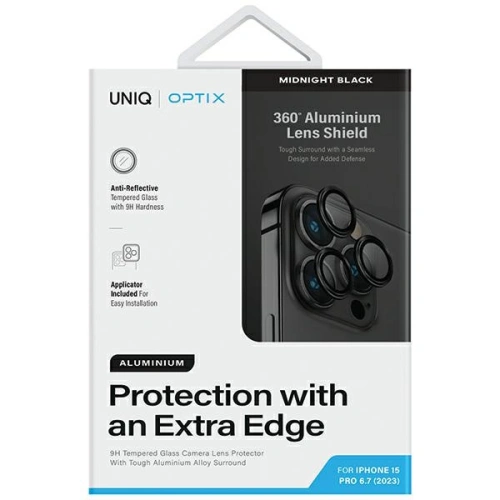 Kup Üveg az UNIQ Optix Aluminium fényképezőgép lencse védőhöz Apple iPhone 15 Pro Max éjfekete - UNIQ1126 - {ean13} - Sklep Home Screen