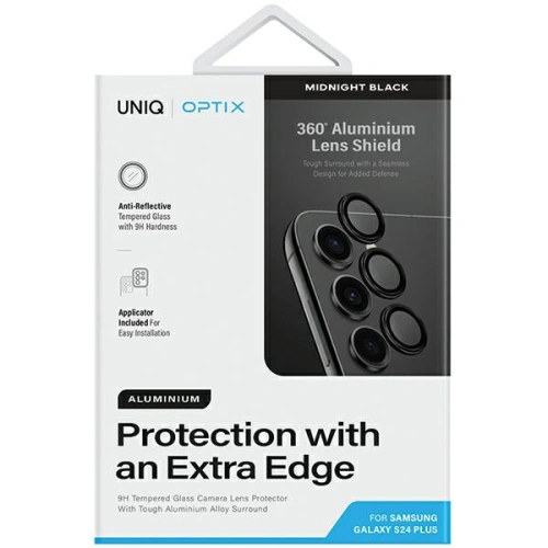 Kup Üveg az UNIQ Optix Aluminium Kamera Lencsevédőhöz Samsung Galaxy S24+ Plus éjfekete - UNIQ1128 - {ean13} - Sklep Home Screen