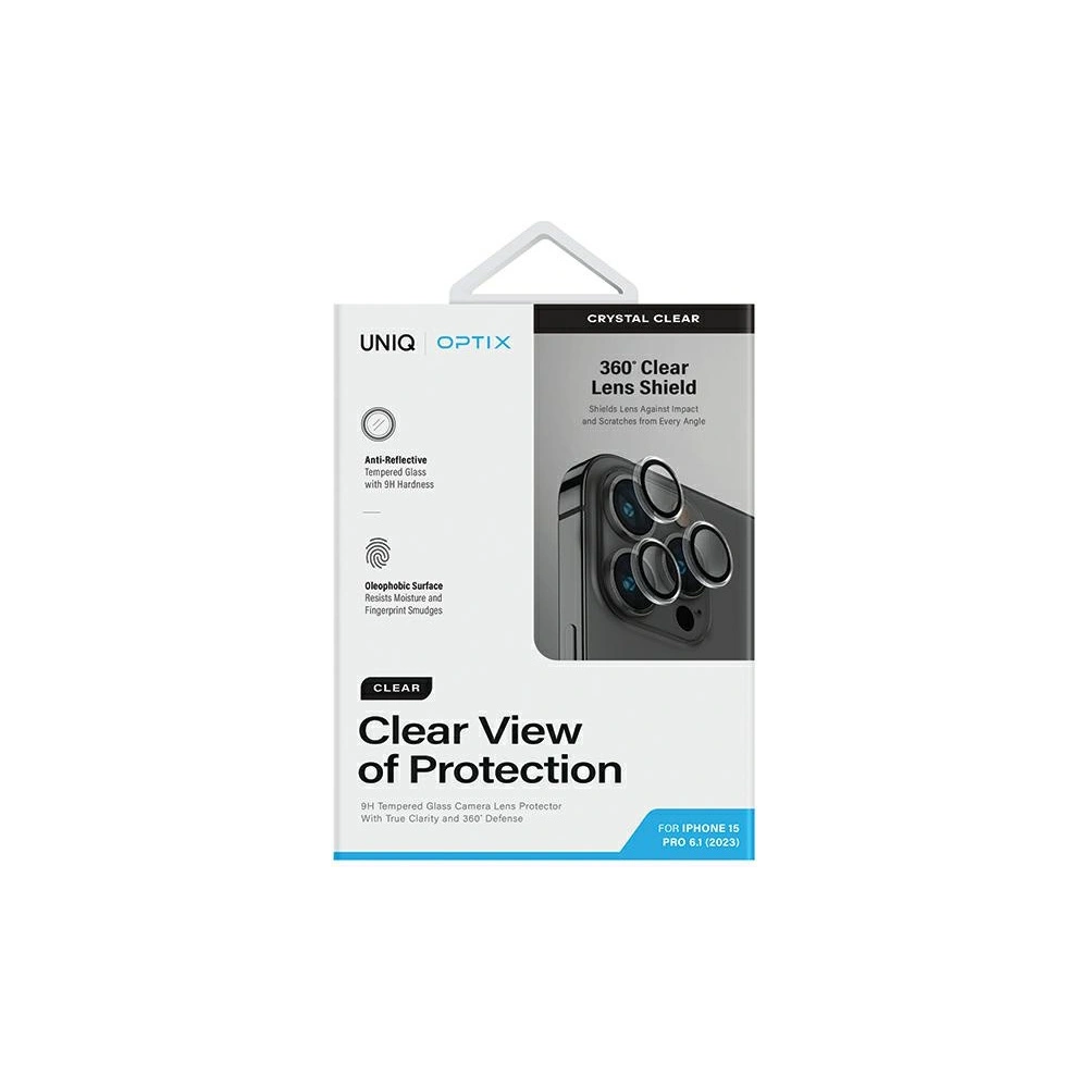 Szkło na obiektyw aparatu UNIQ Optix Clear Camera Lens Protector Apple iPhone 15 Pro crystal clear