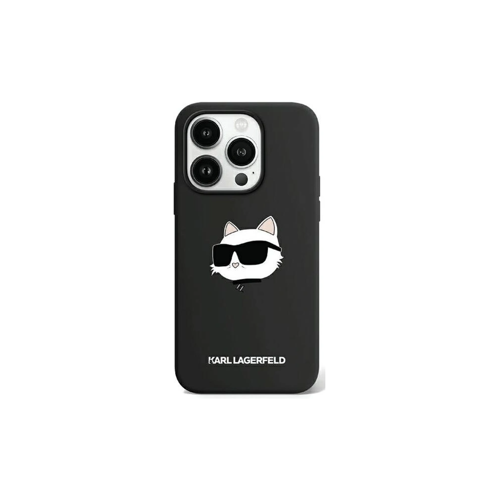 Etui Karl Lagerfeld KLHMP15XSCHPPLK Apple iPhone 15 Pro Max hardcase Silicone Choupette Head MagSafe czarny/black