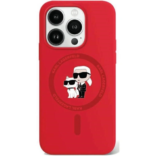 Buy Karl Lagerfeld KLHMP15XSCMKCRHR Apple iPhone 15 Pro Max hardcase Silicone Karl & Choupette Ring MagSafe red - KLD1986 - {ean13} - Home Screen Store Europe