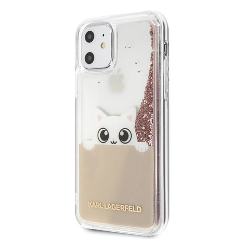 Kup Karl Lagerfeld KLHCN61PABGNU iPhone 11 różowo-złoty/pink gold hard case Liquid Glitter - KLD152RS - {ean13} - Sklep Home Screen