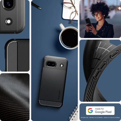 Buy Spigen Rugged Armor Google Pixel 8a Matte Black - SPN3399 - {ean13} - Home Screen Store Europe