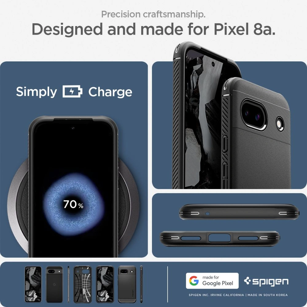 Etui Spigen Rugged Armor Google Pixel 8a Matte Black