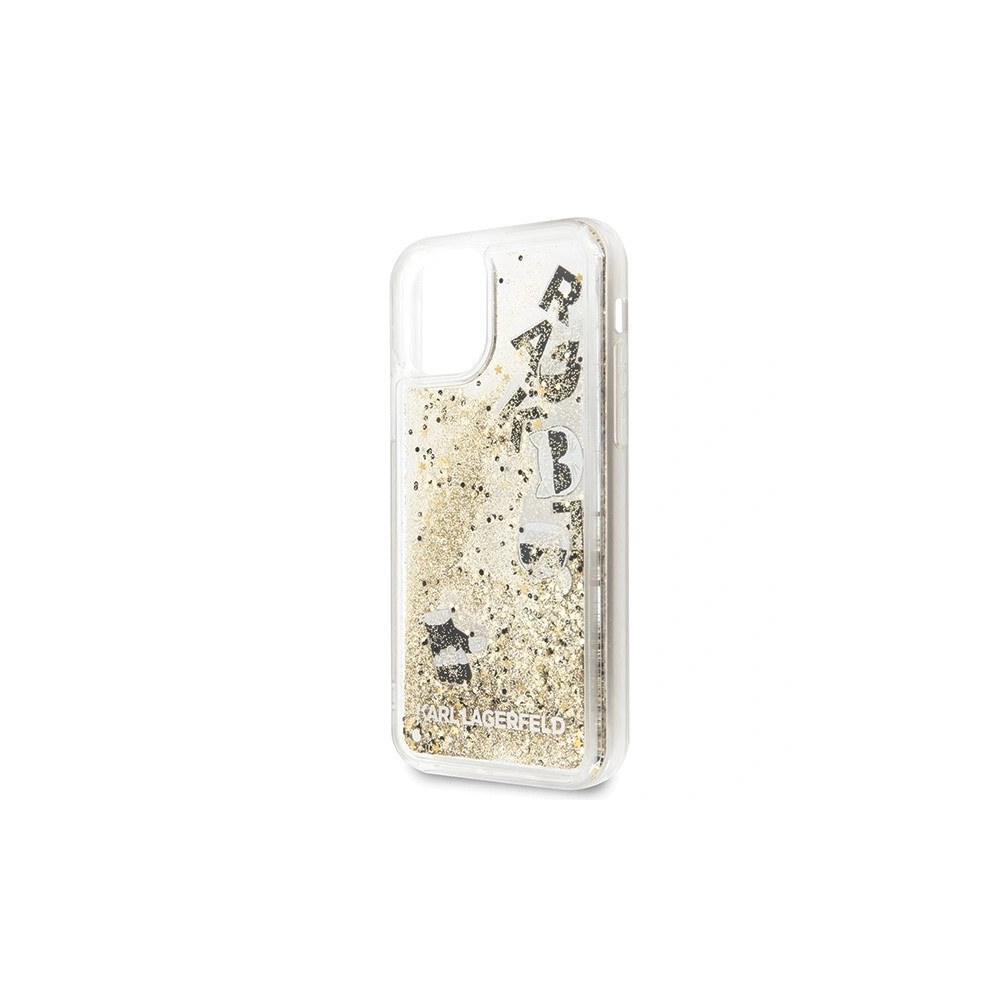 Karl Lagerfeld KLHCN61ROGO iPhone 11 czarno-złoty/black & gold hard case Glitter
